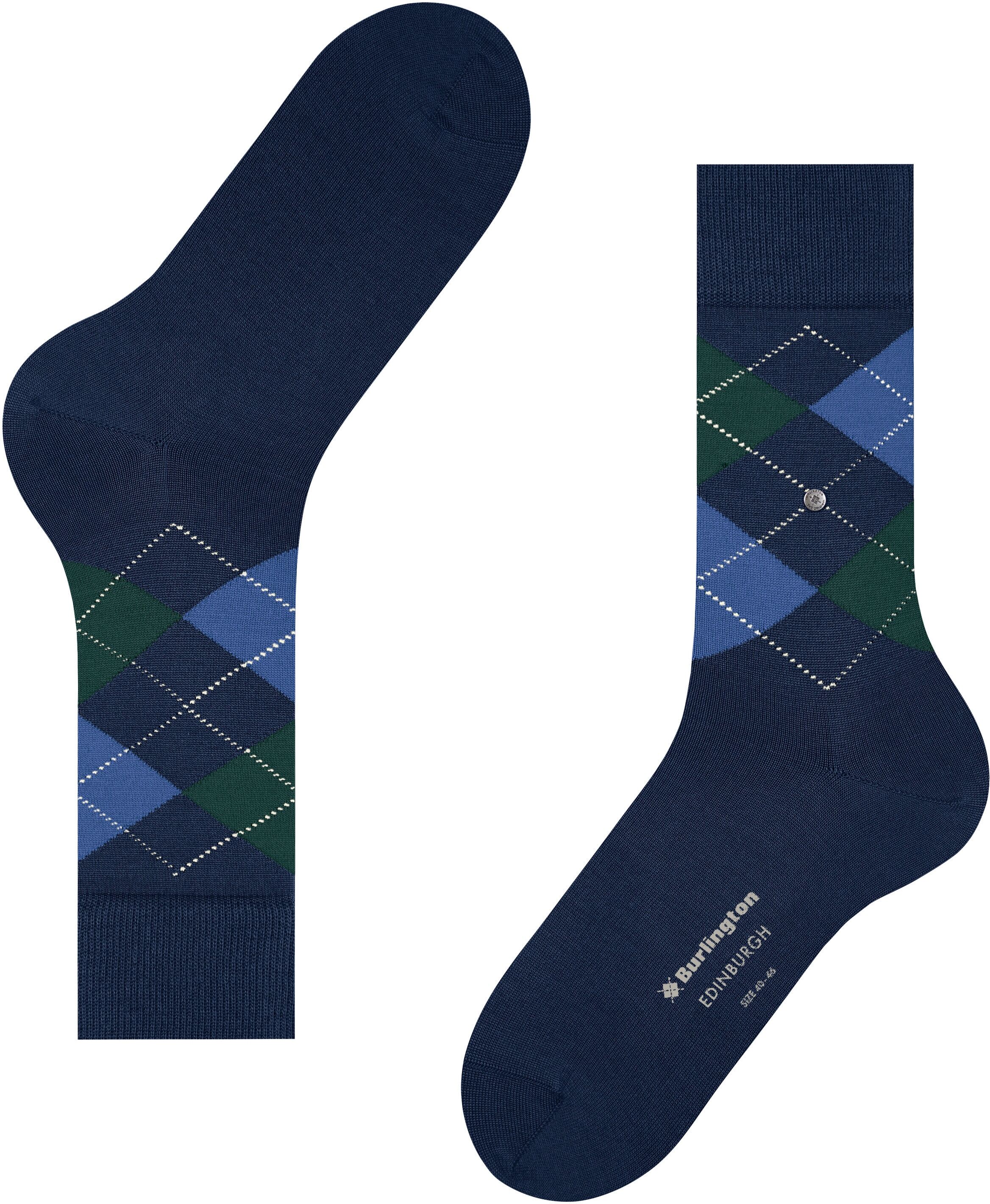 Socken BURLINGTON "Edinburgh", Herren, Gr. 40, blau (royal), Baumwollmischung, Argyle-Muster, Socken Socken, Einheitsgrösse 40-46, klassisches Argyle-Muster, wärmende Wollmischung royal 40