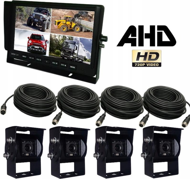 Satz mit 10'' AHD-Monitor, 4 x SONY 720P QUAD-Kamerakabel