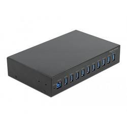 Delock 64112 USB-Hub 16 Port USB-A, DC-Buchse 3.5 mm USB 3.2 Gen1 5 GBit/s Schwarz 64112