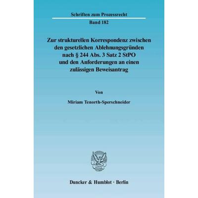Zur strukturellen Korrespondenz zwischen den gesetzlichen Ablehnungsgründen nach § 244 Abs. 3 Satz 2 StPO und den Anforderungen an einen zulässigen