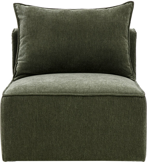 Miliboo Rechtes Modul für Sofa aus Stoff in Samtoptik khakigrün KERRY