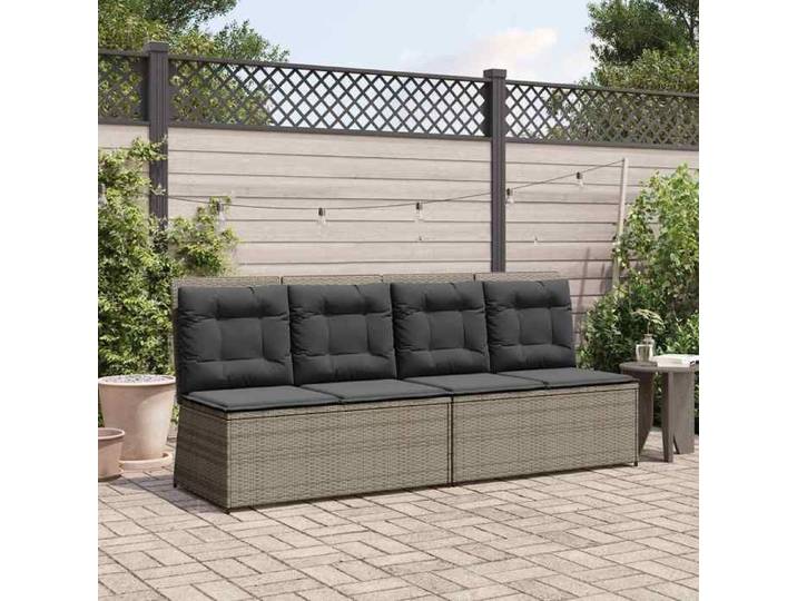 VIDAXL Banc de jardin( 1 pc) - Banquette - Gris polyrotin 110x67x95 cm M12354