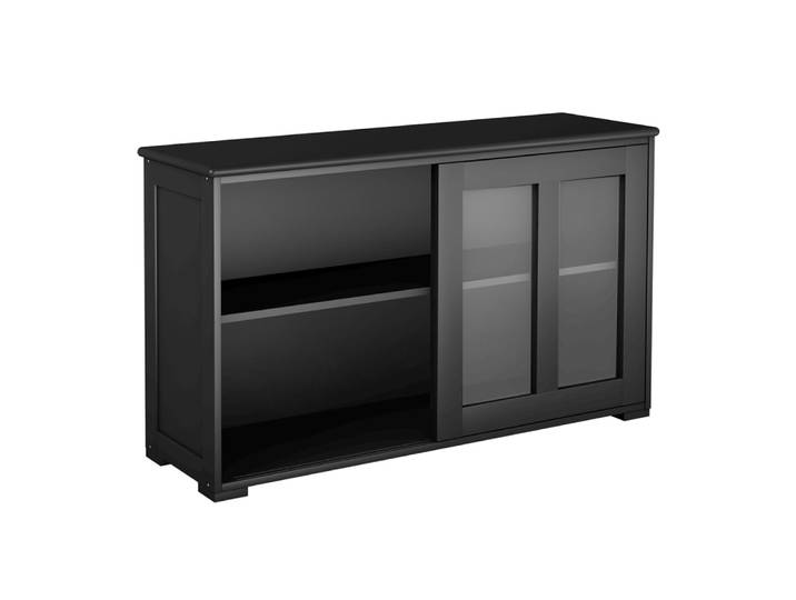 Buffet commode bas réglable noir 106,5x33x62,5cm