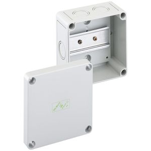 Spelsberg Abzweigdose RK 4/07-L, wasserdicht IP66 für außen, 110 x 110 mm, weiß, Kunststoff, mit Tragschiene, für Aufputz
