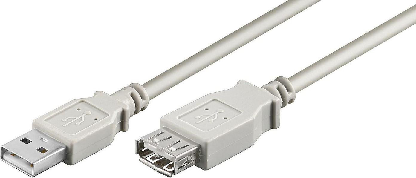 MicroConnect USB-A naar USB-A kabel, USB 2.0, 5 meter, grijs