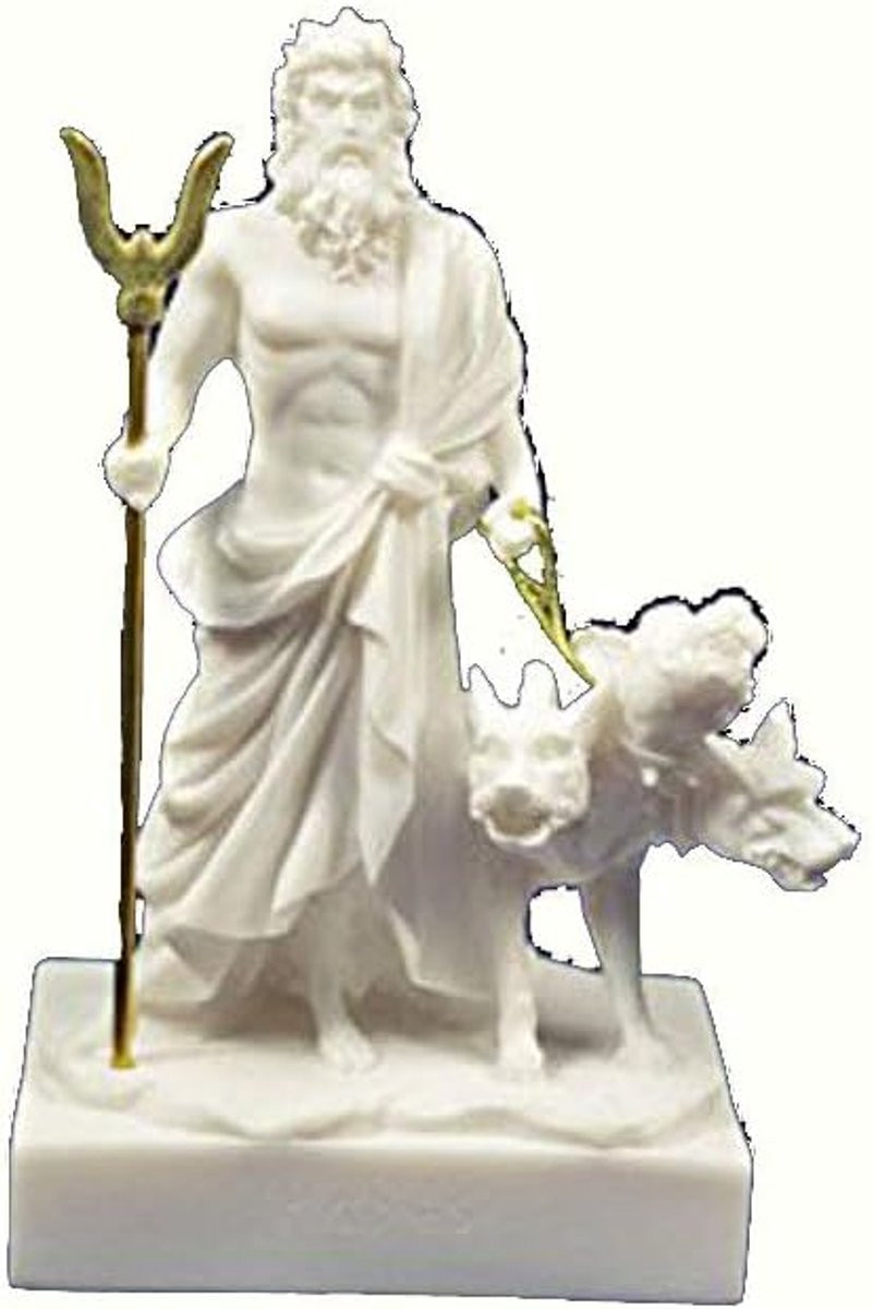 Hades beeld - Onderwereld god - Woondecoratie - Antiek Grieks ontwerp - Wit