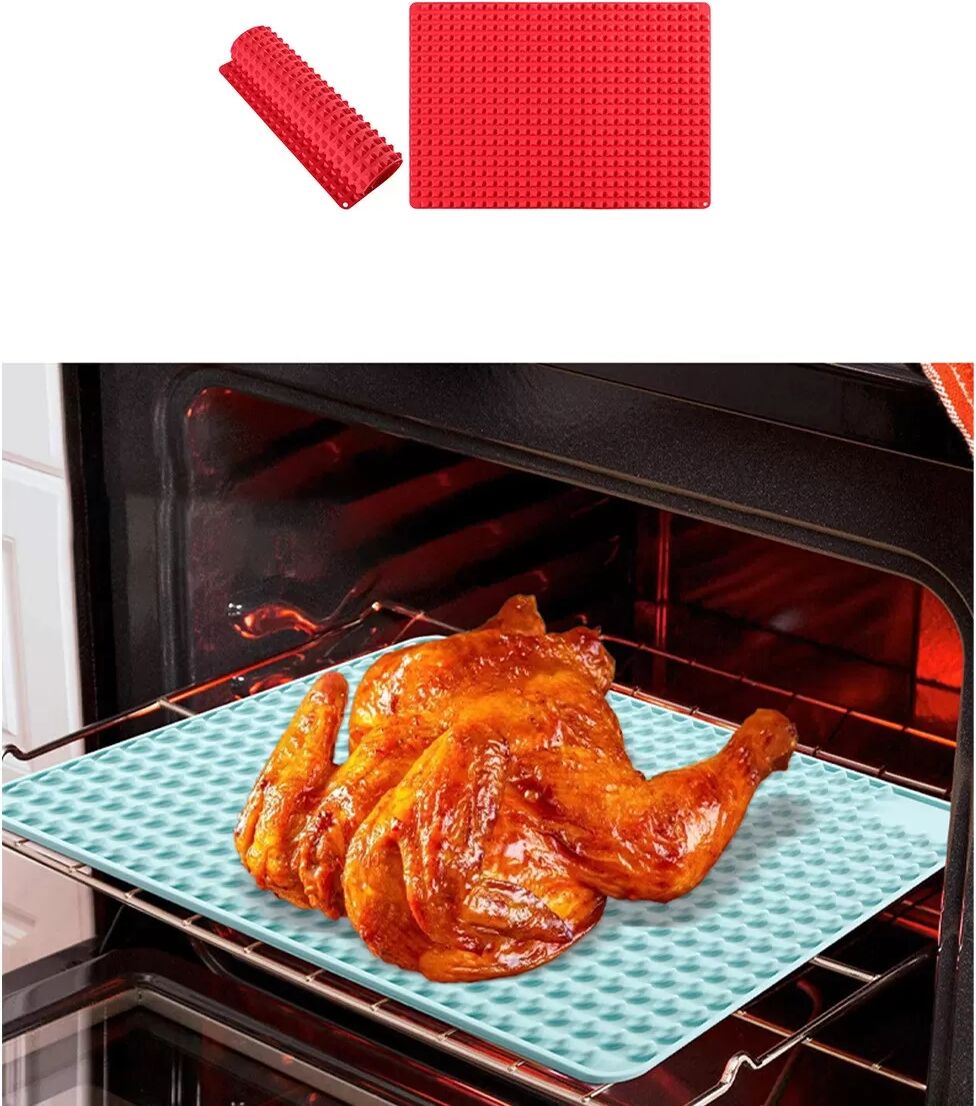 INF Tapis de Cuisson Pyramide en Silicone - Réduction des Graisses, Antiadhésif pour Four & Barbecue