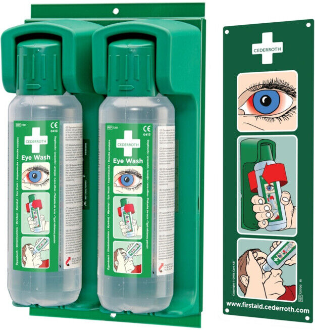 CEDERROTH Support mural pour 2 flacons de rinçage oculaire 500 ml (7202)