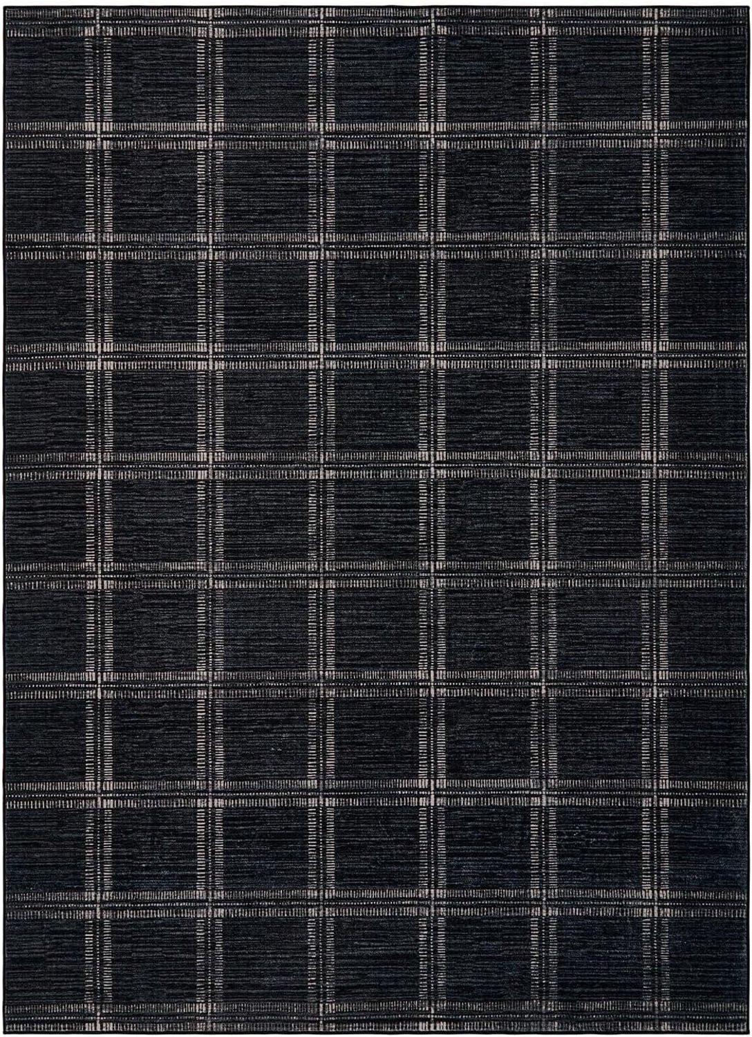 Triumpunpre Modern Geometrisch Vloerkleed met Lijnpatroon - Zwart - 160 x 230 cm