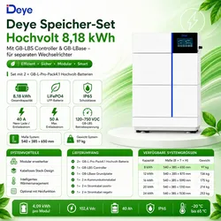 Deye  GB-L-Pro-Pack4.1  Speicher-Set  Hochvolt  8,18KWH  Grundplatte  Controller  für  Seperaten  Wechselrichter