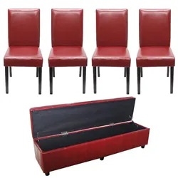 GARNITUR XXL Rot 5-teilig-Set