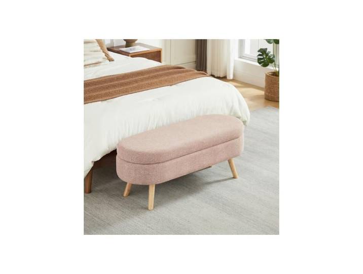 Banc de rangement 110 cm en velours rose
