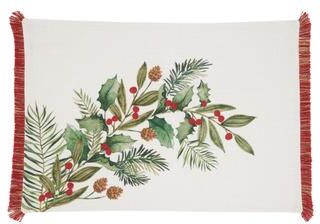 Saro Lifestyle "Holly Branch Placemat (Set of 4) - 13""x19"""
