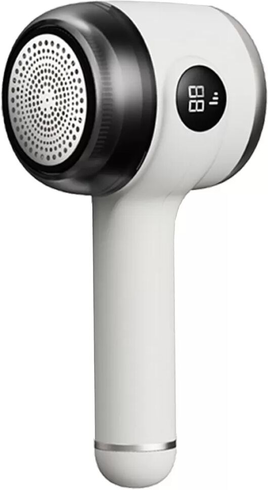 INF Digitaler Fusselentferner mit Display: Wiederaufladbarer Stoffrasierer mit LED & 3 Geschwindigkeiten Weiß