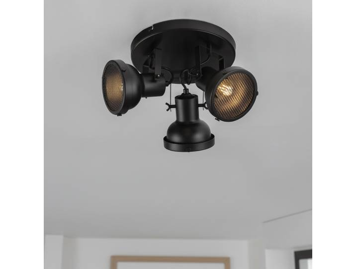 Plafondlamp Ruvi 3-lichts zwart Lyora - 110729