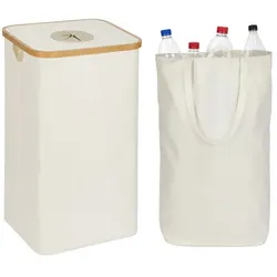 Relaxdays Pfandflaschen-Sammelbehälter 100 L Beige
