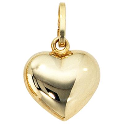 Herzanhänger JOBO "Anhänger Herz", gold (gelbgold 333), Schmuckanhänger, Damen, Gelbgold 333, 333 Gold