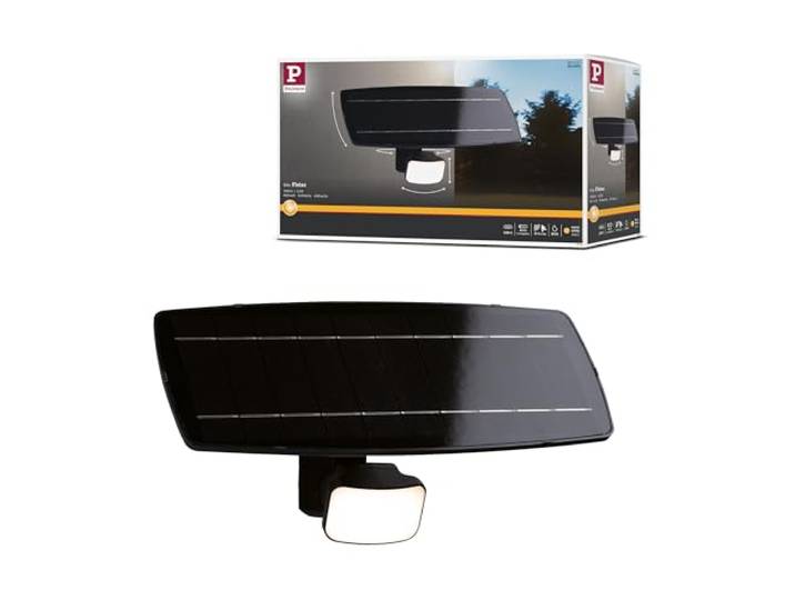 Paulmann 95705 Projecteur solaire Flotas avec détecteur de mouvement à crépuscule (HF) IP65 3000K 700lm anthracite
