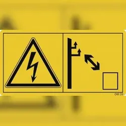 Ausreichenden Abstand zu elektrischen ..., Folie, 116x60 mm, 2 Stück/Bogen