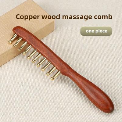 10 Tooth Copper & Wood Meridian Massage Comb 10 Tooth Copper & Wood Meridian Massage Comb