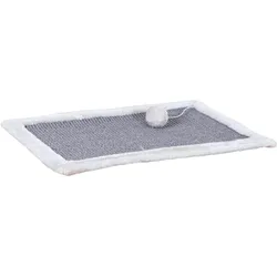 2x Trixie Kratzmatte mit Plüschrand (35 cm, Grau, Hellgrau, Lichtgrau), Katzenbaum