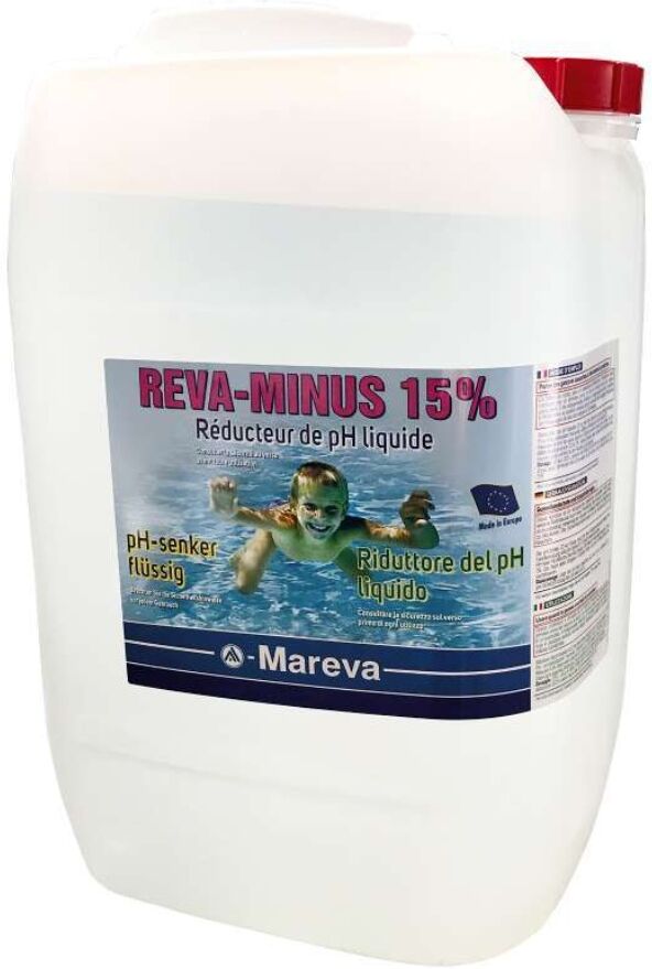 Traitement piscine Mareva REVA-MINUS pH- liquide 15% bidon 10L