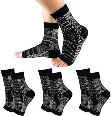LightInthebox 3 Pairs Neuropathy Socks,Toeless Compression Socks for Women and Men Soothe Socks for Neuropathy Pain Ankle Brace Plantar Fasciitis Relief