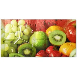 WANDUHR aus Glas 60x30 cm - Obst