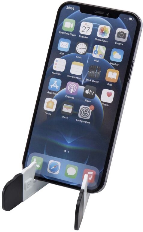 Support pliable Buna pour tablette et téléphone en plastique recyclé blanc