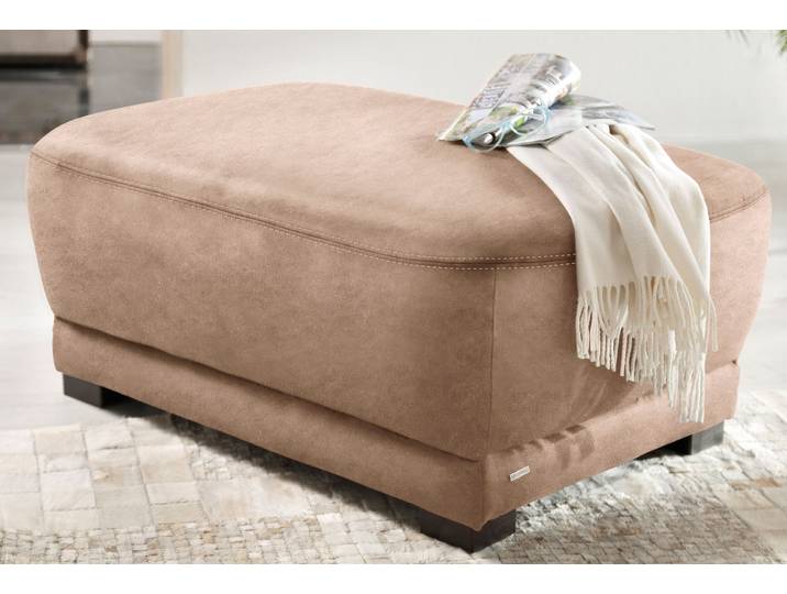 Polsterhocker HOME AFFAIRE Telos , braun (café), B:109cm H:46cm T:78cm, Chenille (100% Polyester);dicke Luxus-Microfaser in Lederoptik (100% Polyester);Microfaser PRIMABELLE (100% Polyester), Hocker, Polsterhocker, passend zum Telos ecksofa, in 3 Bezugsqualitäten