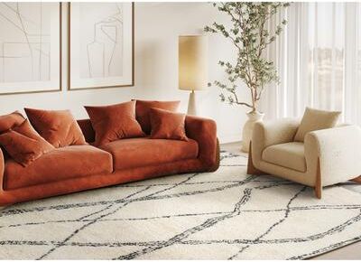 EXQUISITE RUGS Tahoe Hand-knotted Wool Ivory/Black Area Rug.