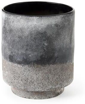 Mercana Squally 6.0L x 6.0W x 6.4H Black/Brown Ceramic Ombre Textured Small Vase