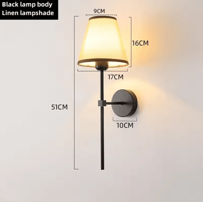 Inspire Curations Vintage E27 Fabric Shade Wall Sconce a linen Lampshade