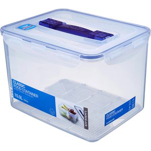 LocknLock Frischhaltedose HPL886, aus Kunststoff, 10 Liter, mit Abtropfgitter & Griff, transparent, luftdicht