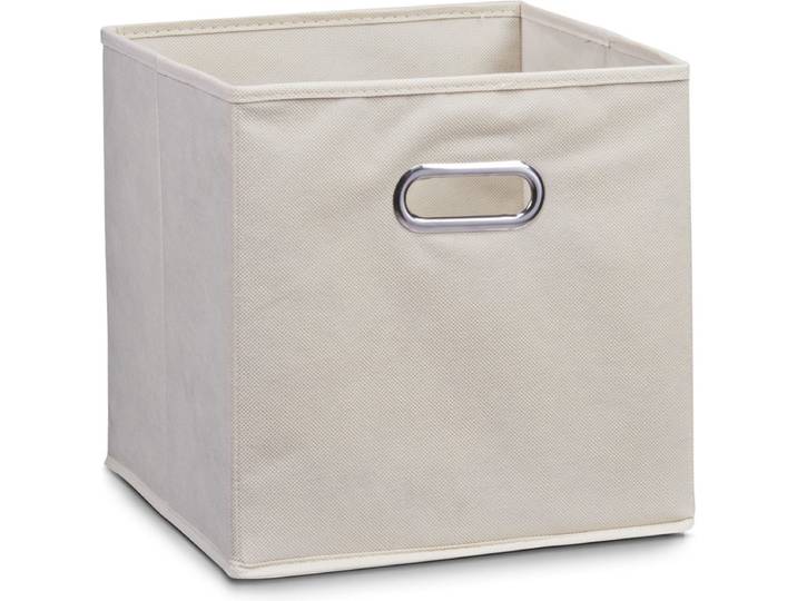 Zeller Opbergmand/kastmand - beige - 28 x 28 cm - polyester - Speelgoed manden - Opruimmanden