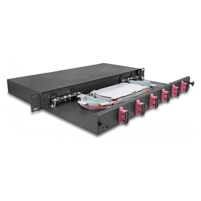 Delock 19? LWL Spleissbox 6 x SC Duplex OM4 1HE spleissfertig komplett bestückt (67002)