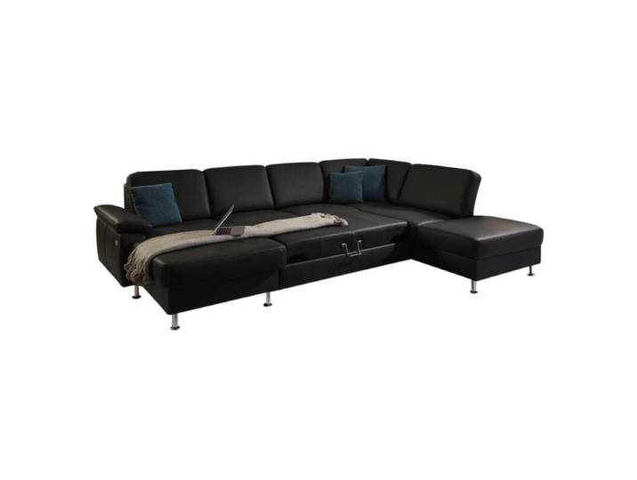 Couchliebe Prato Wohnlandschaft - Echtleder Torro schwarz - Schlaffunktion - ohne Zusatzausstattung - Ja Schlaffunktion Modern, Zeitlos