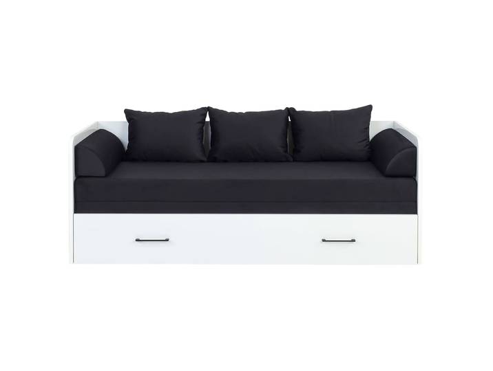 Bettsofa - Microfaser 150 x 200cm Microfaser Weiß/Hochglanz Weiß