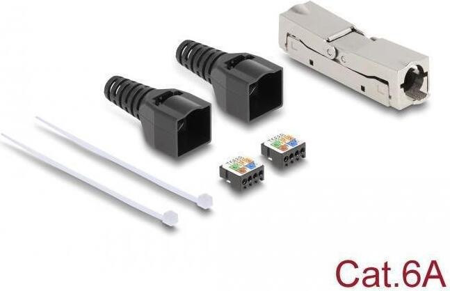 Delock RJ45-connector Cat.6A LSA-bus naar LSA-bus met siliconenmantel gereedschaploos