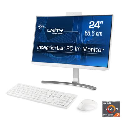 CSL All-in-One PC "Unity U24-AMD", weiß, Microsoft Windows 11 Pro (64 Bit), Radeon Graphics, 64 GB RAM 4.000 GB SSD, Desktop-PCs