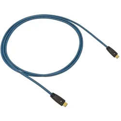 Oehlbach USB-C Kabel USB-C Stecker 2 m Petrol Geflechtschirm, vergoldete Ste (2 m, USB 3.2 Gen 2, 240 W), USB Kabel