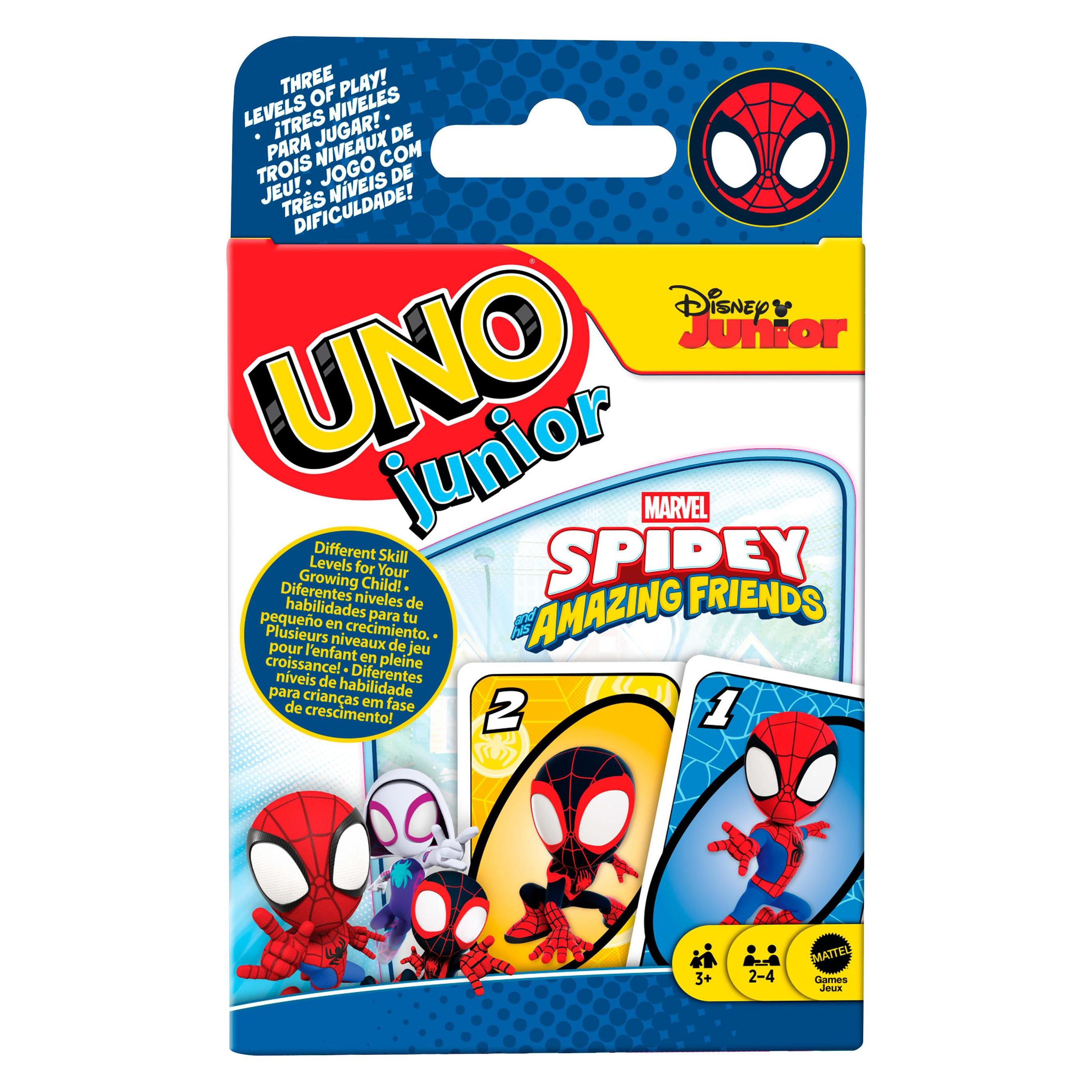 Mattel UNO Junior Spidey & Friends (Deutsch, Englisch, Französisch, Spanisch, 2 - 4 Spieler) (JND89)