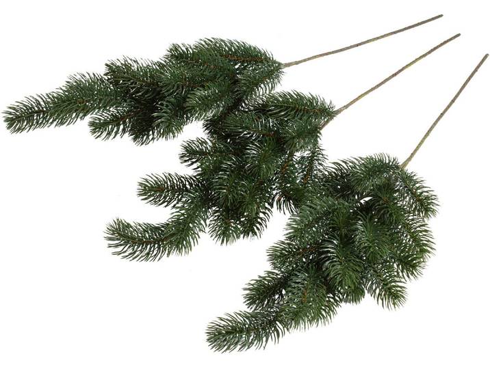 Kunstzweig BOTANIC-HAUS Tannenzweig Nisse , grün, B:16cm H:60cm T:12cm Ø:16cm, Kunststoff, Kunstpflanzen, Kunstzweig
