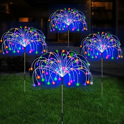 Uplifted Goods Solar Firework LED Garden Stake Lights rgb 6pcs