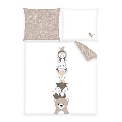 Klaus Hering 2485412212 - babybest® Bettwäsche, Woodland Crew, für Wiege und Kinderwagen , 35x40+80x80 cm