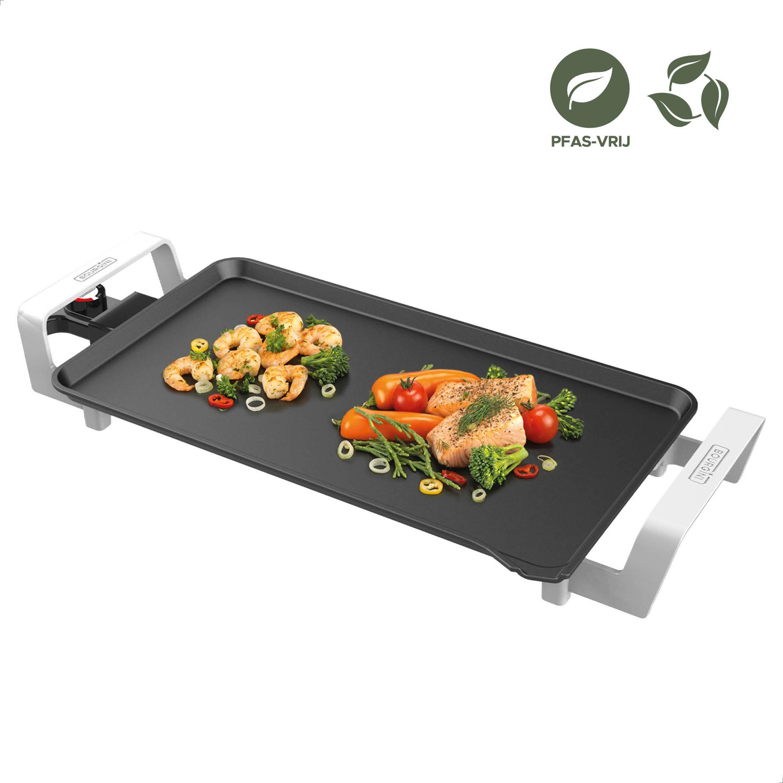 Bourgini Elements Grillplaat met PFAS-vrije keramische anti-aanbaklaag, 46 x 26 cm