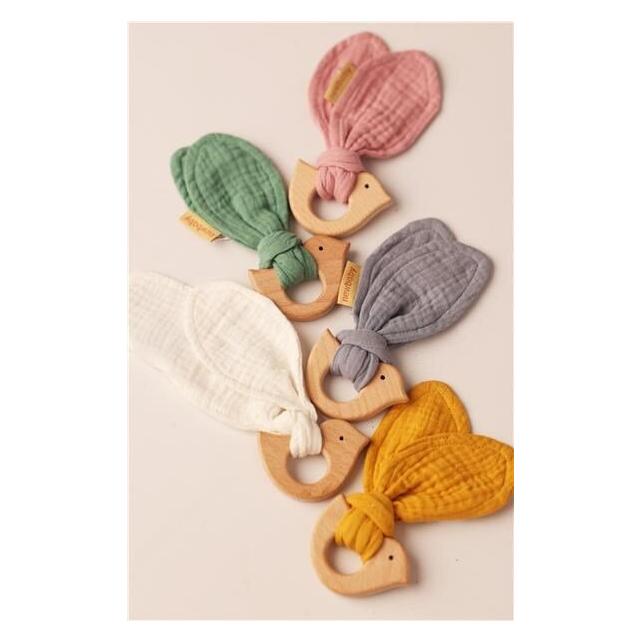 New Baby Baby-Beissring mit Vogel Bird grau (0 Monate) (co53531)