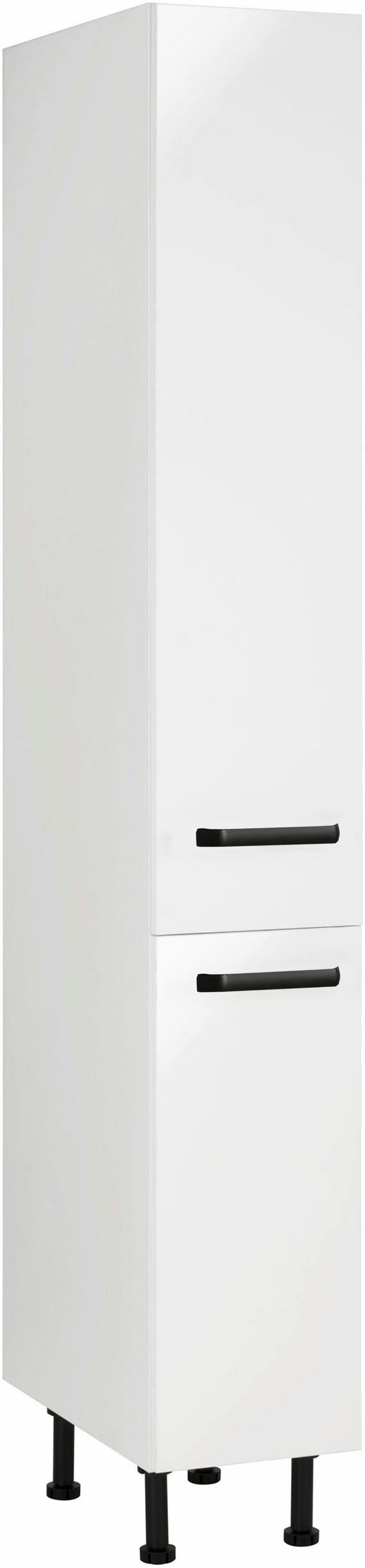 Apothekerschrank WIHO KÜCHEN "Simi", weiss (front und korpus: weiß), B:30cm H:210cm T:58cm, Schränke, Apothekerschrank, Soft-Close-Funktion in Schubkästen und Auszügen, verstellbare Füsse front und korpus: weiß B/H/T: 30cm x 210cm x 58cm