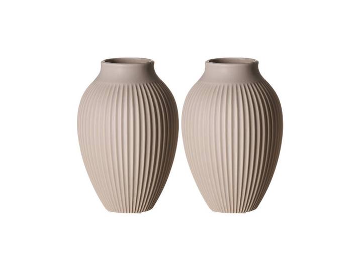 Ritzenhoff Breker Vasen Alsta Beige 19 cm 2er Set, Keramik, 19 cm, Dekoration, Vasen, Keramikvasen