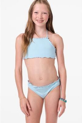 O'Neill s Shorebreak Rib Ruffle Edge High Neck Set in Stratosphere, Size 16, Elastane/Polyester